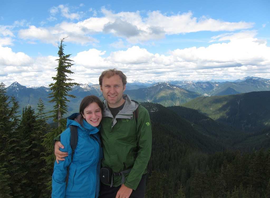 Rebecca & Thomas on the summit of Mt Sawyer in the Cascades